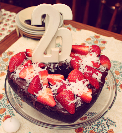 Vegan Gluten-Free Heart-shaped Chocolate Birthday Cake #veggieangie