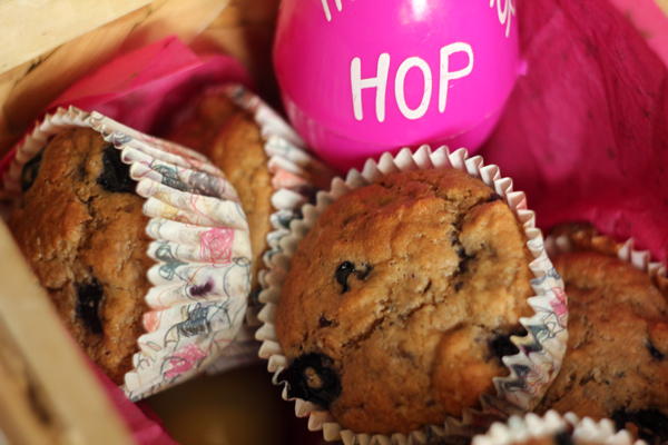 Easter Basket with Vegan Blueberry Muffins